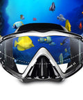 Panoramic Three Window Snorkel Mask Go To Gear With Tempered Glass Anti Fog Seal Nose Cover No Leakage For Snorkeling