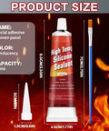 Heat Resistant High Temp Silicone Sealant for Ovens and Grills, 100ml transparent tube with brush and nozzle