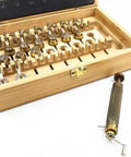 Watch Mainspring Winder Set With 20 Models For Precision DIY Repair Enthusiasts Brass Handle Shaft Winding Tool in box