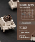 Snowfall switch for Full Size Gasket Mount Mechanical Keyboard With Wired Usb And Built In Windows Mac Switch with tactile feedback.