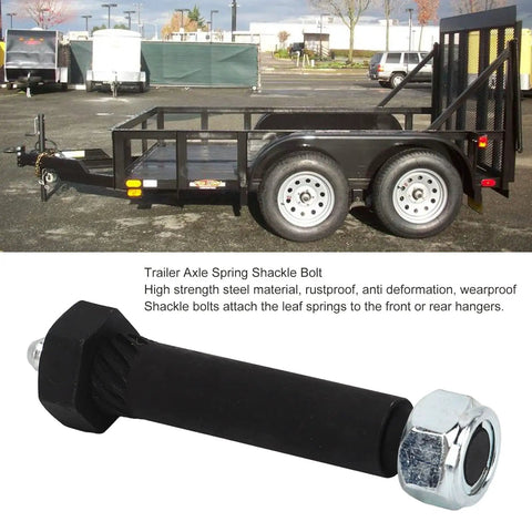 Top Shelf Steel Trailer Axle Wheel Hanger Wet Bolt With Easy Grease Zerk And Bulletproof Locknut For No Sweat Two Thousand To Seven Thousand Pound Towing Jobs, showing heavy-duty shackle bolt with nut.