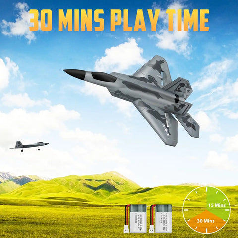Two Channel RC Airplane Ready To Fly With Self Stabilization And 2.4 GHz Remote, Durable Foam Glider with 30 mins play time