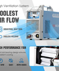 Beefy 165 Amp Dual Voltage MMA Stick Welder With Digital Display, showcasing cooling features and industrial heat sink.