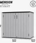 Large Outdoor Storage Box Resin Sheds With Lockable Waterproof Cabinet For Balcony Garage And Backyard 37 Cu Ft Capacity