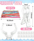 20-Piece Balloon Arch Clips And 100 Multicolor Balloons Kit For Easy Party Decor And No Fuss Setup, showing clip and balloon size