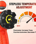 Heavy Duty 1800W Heat Gun Kit With Dual Temperature Settings Up To 1112F (600C), stepless adjustment dial, temp indicator arrow