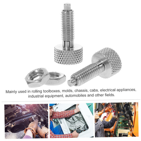 Premium Stainless Steel Retractable Spring Plunger Featuring Knurled Handle Locking Indexing Pin Quick Release Pull Ring for toolboxes.