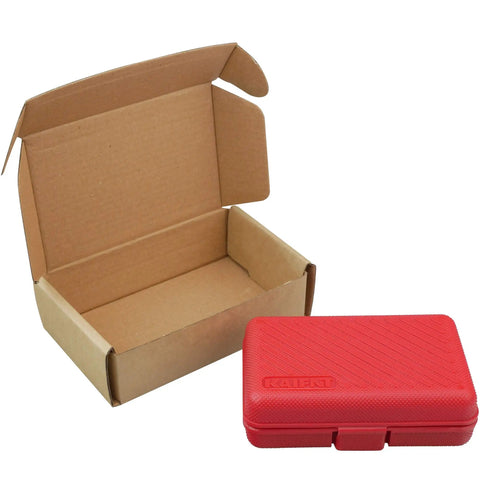 Ultra Low Profile Screwdriver Bit Set With Mini Ratchet Wrench For One Quarter Inch Drive, Twenty Three Piece, S2 Steel Bits In red case