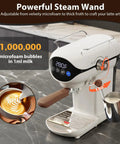 Compact Semi Automatic Espresso Machine With 20 Bar Pressure Built In Steam Milk Frother And Touchscreen Controls for frothing milk.