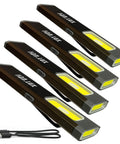 Four Pocket EDC Flashlight With USB C Rechargeable Power, Multi Mode, Flat Non Rolling Design, Magnetic Base, and USB cable