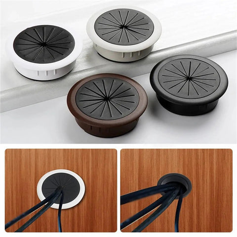 Slick 60Mm Desktop Cable Grommet Kit With 20Pcs Wire Hole Covers To Organize Messy Desk Cords And Keep Your Workarea Super Neat And Totally Stress-Free, 60mm desk grommets
