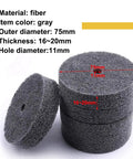 No Hassle Quick Swap Fiber Buffing Discs For Bench Grinder, 75mm diameter, gray fiber, ideal for polishing stainless steel.