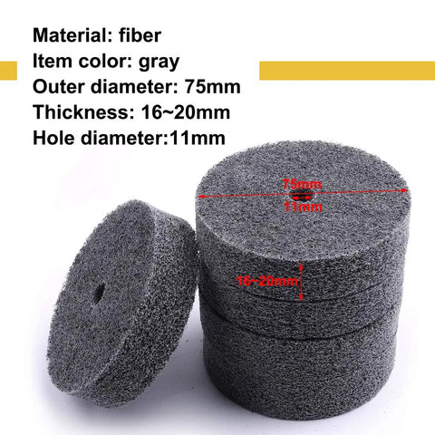 No Hassle Quick Swap Fiber Buffing Discs For Bench Grinder, 75mm diameter, gray fiber, ideal for polishing stainless steel.