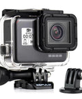 Waterproof Dive Housing Case For GoPro Hero 5 6 7 Black with 45 Meter Underwater Protection, clear shell and tripod bracket