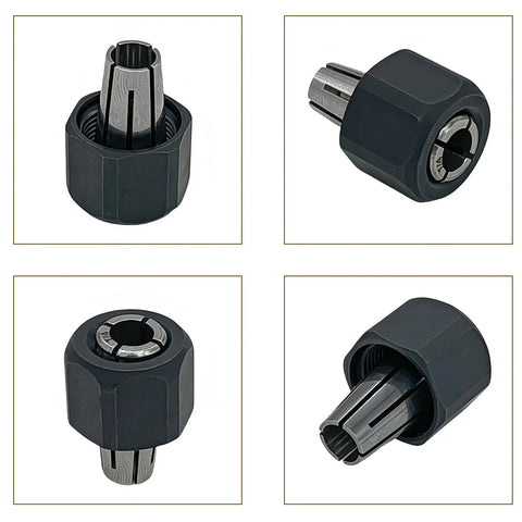 Beefy 1/4 Inch Router Collet Kit With Self Releasing Chuck And Locking Nut For Replacing 48-66 Series Collets Includes 14-46-0166