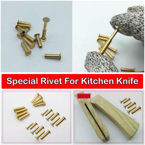 Must Have Brass Knife Handle Rivet Kit For Kitchen Knives 9 Pairs Five Sixteenths By One Half Inch Brass Fixing Pins Set