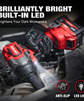 Badass 20 Volt Brushless Impact Gun Snaps Rusty Nuts Off With Nine Hundred Ft Lbs Of Beast Mode Torque And Twin Four Amp Hour Battery Packs For Daily Drivers And Trailers in use with built-in LED light and anti-slip grip.