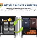 Open view of Heavy Duty Garage Storage Cabinet On Wheels Rolling Tool Cabinet With Adjustable Shelf And Lockable Doors Rust Resistant