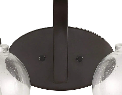 Oil Rubbed Bronze Farmhouse 36 Inch LED Vanity Wall Sconce With Clear Seeded Glass Shade, Industrial Iron Indoor Fixture base