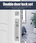Built To Last Heavy Duty Front Door Handle Set With Single Cylinder Deadbolt And Reversible Lever for entry security in satin nickel