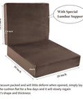 Comfy Foam Recliner Chair Cushions With Back Support For Elderly Non Slip 4 Inch Thick Seat Cushion With Lumbar Pillow Medium Firm Pad For Office Or Home Brown Backrest dimensions and features.