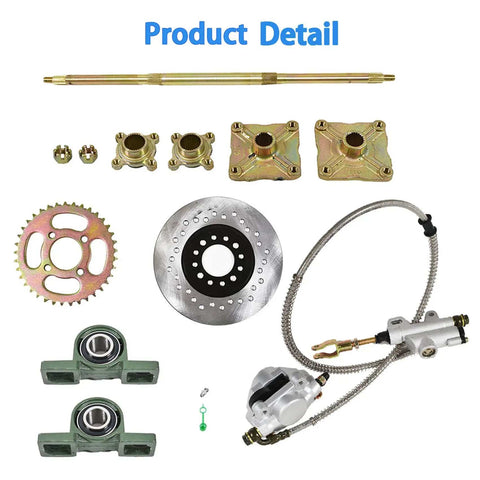 32 Inch Rear Axle Kit With Brake Assembly And Sprocket Hub Replacement For Go Karts ATVs Quad Bikes And Drift Trikes components
