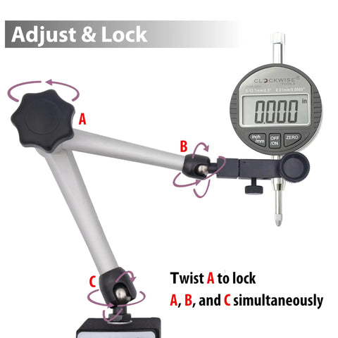Straight Shooter Heavy Duty Magnetic Base Digital Dial Indicator Gauge With Snappy Inch To Metric Toggle And Auto Sleep Mode Crafted For Straightforward Shop Floor Calibrations And Brake Rotor Checks