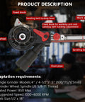 Solid Belt Sander Attachment For Angle Grinder Fits 4 5 Inch Tools And US 5 8 To 11 Thread showing sanding belt and adjustment features.