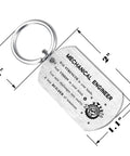 Gearhead Mechanical Engineer Gift Keychain For Students And Pros - Inspirational Engineering Charm, 2x1.1 inch stainless steel pendant with ring.