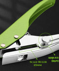 Heavy Duty Single Hole Punch Handheld Paper Punch For Cards Tags Scrapbooks And Crafts Five Sixteenth Inch Eight Millimeter Hole Size, Ergonomic Zinc Alloy Puncher with green handle and adjustable depth