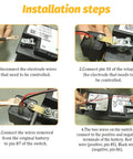 Installation steps for Heavy Duty 12 Volt Relay Switch 2 Pack 200 Amp SPST 4 Terminal Split Charge Starter Relay.