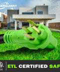 Green plug of Long 50 Foot 4 Prong Dryer Extension Cord Built Tough NEMA 14 30P To NEMA 14 30R 30 Amp, ETL listed