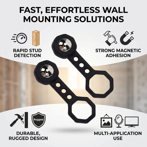 Aolidsive 2 Pcs Magnetic Stud Finder Portable Handheld Wall Stud Detector showing two durable, rugged detection tools for quick stud locating.