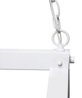 Close-up of chain attachment on Two-Light Kitchen Pot Rack With Down Lights In Brushed Nickel Finish, 35.5 Inch Long, Ceiling Mount