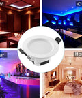 Smart LED Recessed Downlight Kit 10 Pack 3 Inch 5W Each Dimmable RGBWC Ceiling Lights With WiFi Bluetooth for various room settings