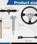 Steel Steering Wheel Kit With Adjustable Gear Rack Pinion Shaft For 110cc Go Kart ATV Buggy Quad Replacement 300mm Wheel