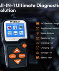 6V 12V Car Battery Tester BT705 With 100-2000 CCA Range And Alternator Tester, pocket-sized black handheld unit