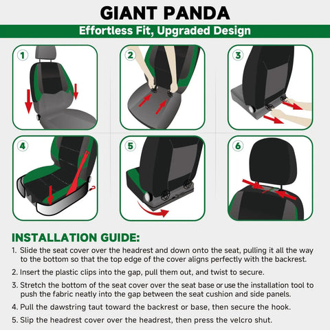Installation guide for Custom Fit Front Seat Covers For Toyota RAV4 Camry Highlander Corolla Bucket Seat Covers.