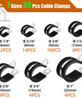 80 Piece Cable Clamp Kit With 7 Sizes In 304 Stainless Steel Metal Clamps Rubber Insulated Cushioned Hose And Pipe Clamps