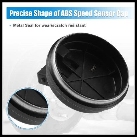 Ride Ready Rear Hub Bearing ABS Speed Sensor Cap For Kia Forte 2019 2023 And Hyundai Veloster 2019 2020 Elantra GT 2018 2020 5 Door Plus Ioniq Electric 2017 2020 Left Or Right Black OE Number 58980F0000 shown close-up showcasing metal seal