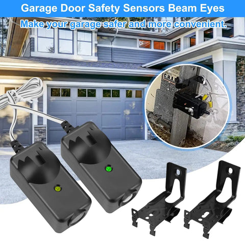 Easy Install Garage Door Safety Sensor Beams Kit With Brackets Replacement For Obstruction Detection Fits 41A5034 801CBP