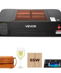 55W CO2 Laser Engraver And Cutter With 20x12 Inch Working Area Desktop Machine Built In 16MP Camera, rotary axis, wood engraving