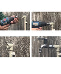 Demonstration of Heavy Duty Electric Drill Thread Tap And Die Set For PVC Water Pipe Repair on PVC piping.