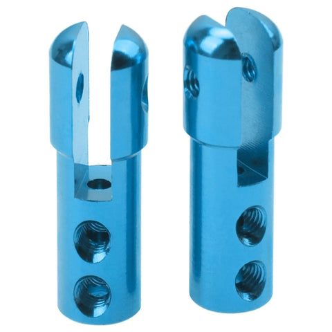 Three Piece Beefy Aluminum Clevis Servo Rudder Arm Linkage Clip Adapter Joint Coupler For RC Boats And Planes Blue Color Durable Aluminum Construction 2mm Hole 25mm Length 8mm Width Easy Install And Secure Fit, blue aluminum clevises
