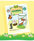 Raise And Release Butterfly Garden Kit For Kids And Classrooms With Caterpillar Habitat Voucher For Five Caterpillars Reusable Feeder STEM Journal Pipette Holding Log And Step By Step Instructions Kid-Friendly Hands-On STEM Learning journal cover with butterflies and caterpillar illustrations.