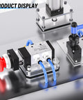 Red Mushroom Push Button Pneumatic Valve, 5 Way 2 Position With Automatic Reset, 1/4 NPT Inlet And Outlet, 1/8 NPT Exhaust on display