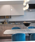 Modern kitchen with Six Pack White Alloy Round Cabinet Door Handles For Wardrobe And Kitchen Cabinets featured on cabinets.