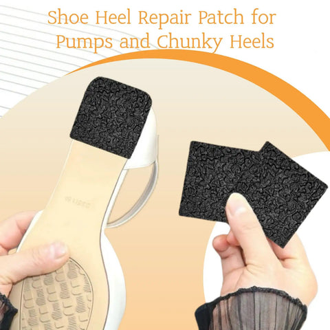 Durable One Quarter Inch Thick Rubber Heel Repair Patches For Shoes Black No Slip Diamond Pattern 4 Pack easy resole shoe repair
