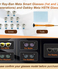 Smart Glasses Repair Kit With Ten Precision Screws And Dedicated Screwdriver includes 10 screws and precision screwdriver tools.