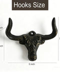 Indoor Outdoor Heavy Duty Cast Iron Wall Hooks Two Pack No Hassle Vintage Beard Design Super Secure multi-purpose coat rack size dimensions
